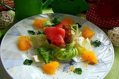 Lekka sałatka z pomarańczy i carpaccio