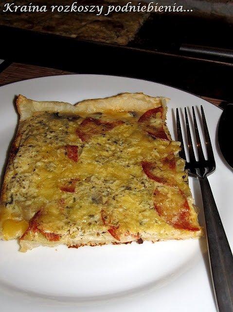 Tarta z porami i pieczarkami