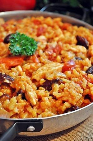 Paella z drobiu na sposób z Gwinei Równikowej