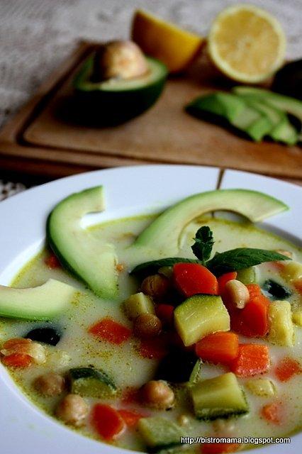 Sopa Tlalpeño - meksykańska zupa jarzynowa z mięsem drobiowym