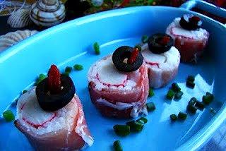 Domowe swojskie sushi zawijane w szynkę wieprzową