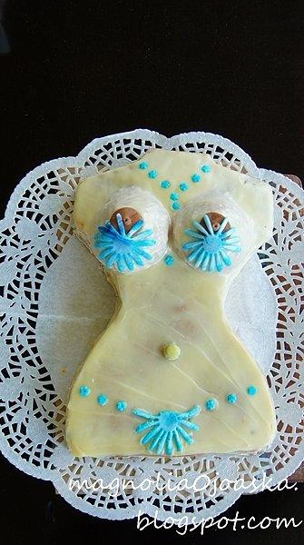 Lady in blue - biała babka w niebieskim bikini na imieniny
