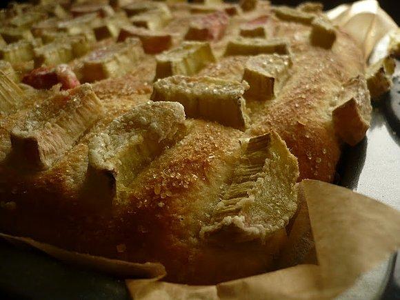 Rabarbarowe ciasto na drożdżowym cieście