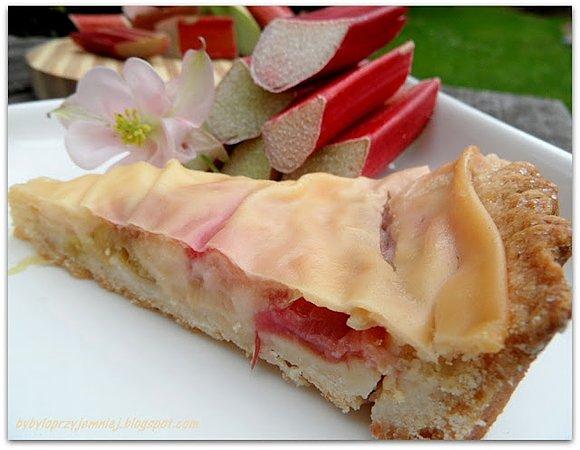 Rabarbarowa tarta z budyniem