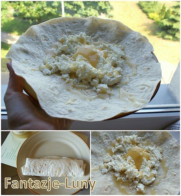Tortilla z chudym twarogiem i miodem