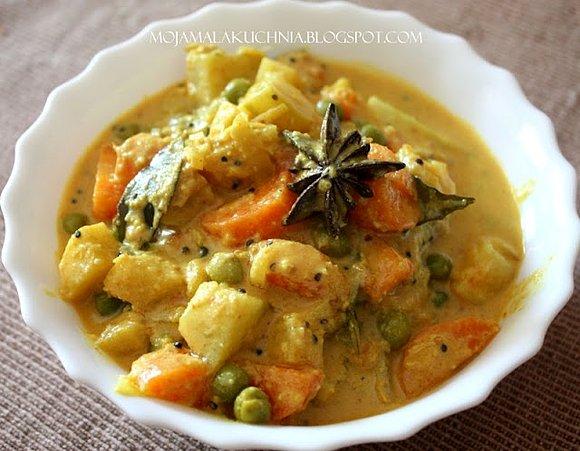 Mix vegetable korma łagodne curry w mleczku kokosowym