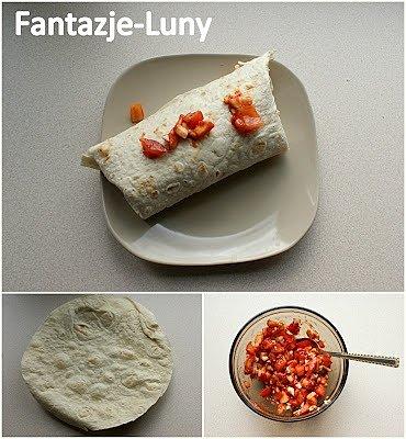 Tortilla z warzywami i jabłkiem na śniadanie lub obiad