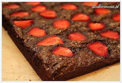 Brownie z truskawkami