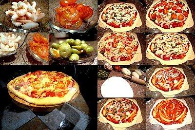 Światowy Dzień Pizzy przepisy na pizzę z krewetkami oliwkami i pomidorami