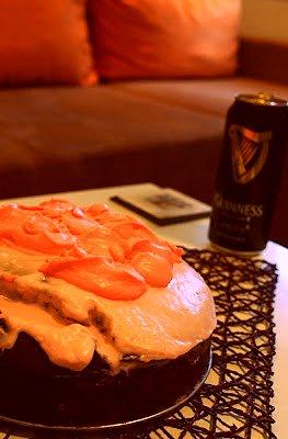 Bardzo czekoladowe ciasto pod różową chmurką