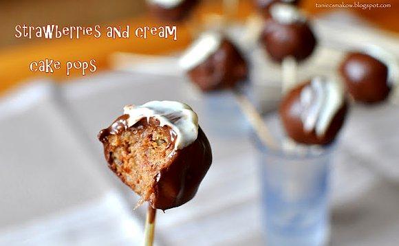 Truskawkowo-śmietankowe cake pops