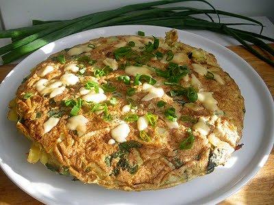 Hiszpańska tortilla ze szpinakiem