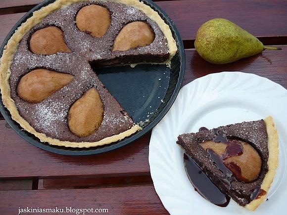 Tarta czekoladowo-gruszkowa