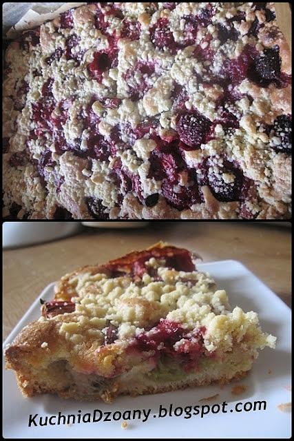 Ciasto z rabarbarem i truskawkami