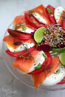 Romans caprese z łososiem