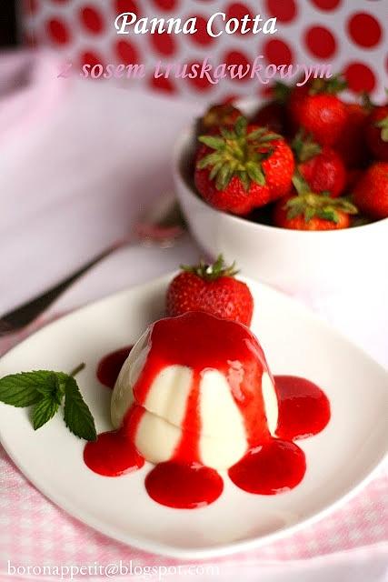 Panna Cotta z sosem truskawkowym