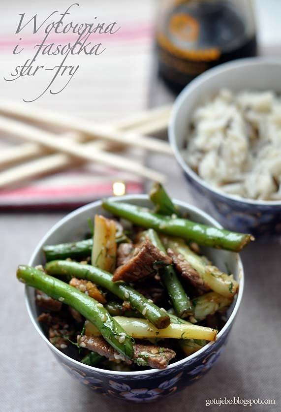 Wołowina i fasolka stir-fry