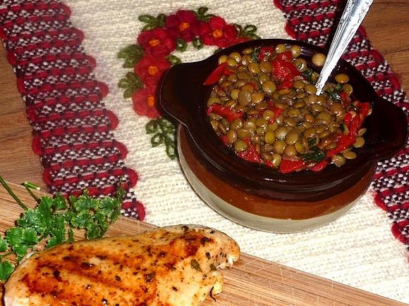 Soczewica z papryką piquillo