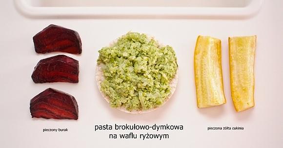 Pasta brokułowo-dymkowa z żółtkiem