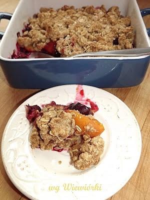 Crumble śliwkowo morelowe