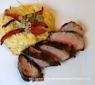 Risotto z dynią i grillowaną polędwiczką