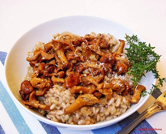 Ziołowe risotto z kurkami