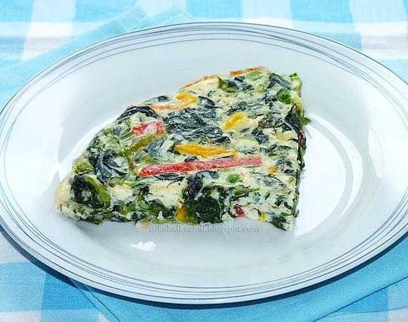 Zielona frittata ze szpinakiem i serem dla 4 osób