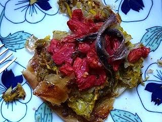 Cukinia z pomidorami i anchois na cieście filo