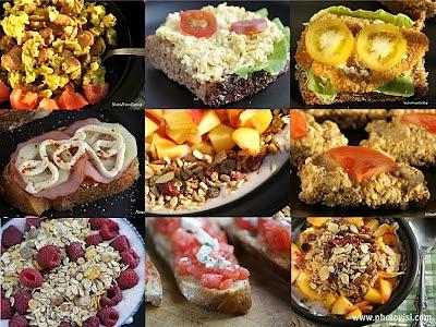 Bruschetta z pomidorami i sałatka na śniadanie