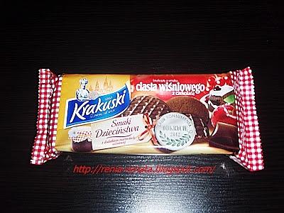 Krakuski biszkopty o smaku ciasta wiśniowego z czekoladą