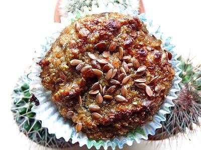 Otrębowo-bananowe muffinki z siemieniem lnianym