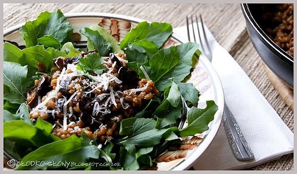 Risotto z pęczaku z grzybami