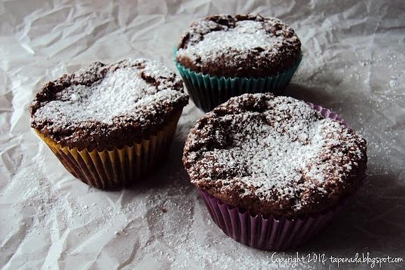 Muffiny brownie z malinami