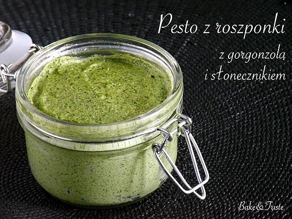 Pesto z roszponki z gorgonzolą i słonecznikiem