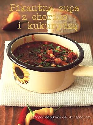 Pikantna zupa z chorizo i kukurydzą