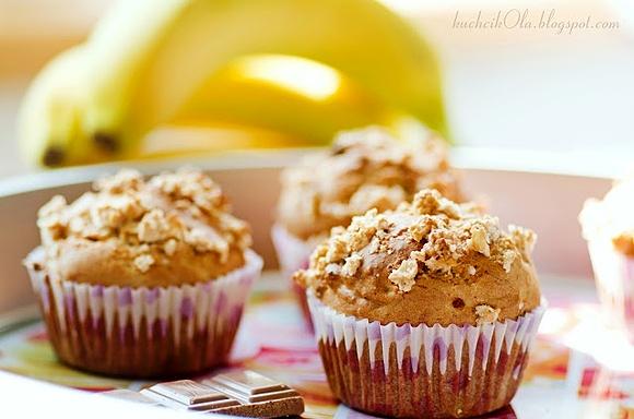 Bananowe muffiny z masłem orzechowym