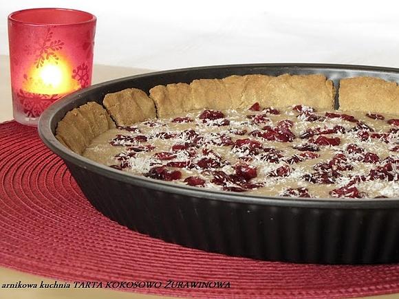 Tarta kokosowo-żurawinowa