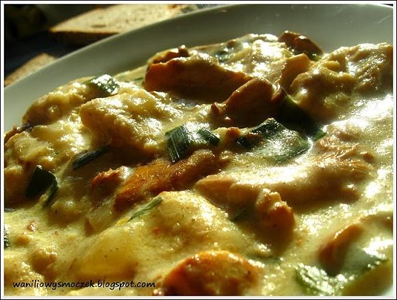 Wegetariański gulasz z kurkami z chili i curry
