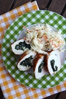 Roladki z kurczaka ze szpinakiem w serowej panierce