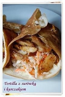 Tortilla z surówką i kurczakiem na diecie protal