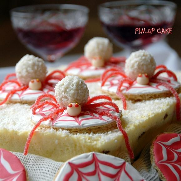 Halloweenowy Raffaello - kokosowy deser z pająkami na imprezę