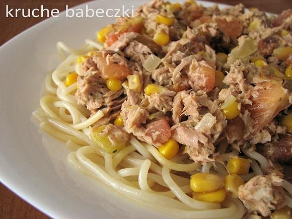 Spaghetti z tuńczykiem i warzywami