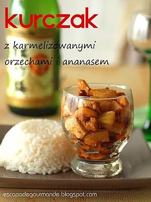 Kurczak z karmelizowanymi orzechami i ananasem według Julie Andrieu