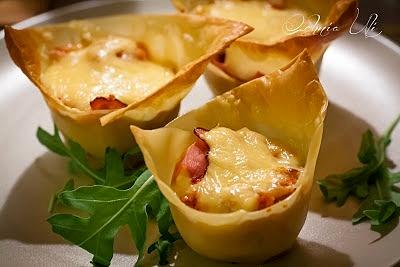 Gniazdka lasagne z pomidorową potrawką i kuskusem