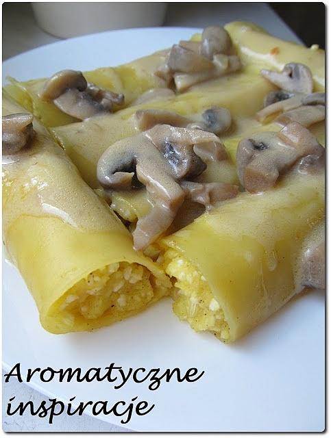 Cannelloni z ruskim farszem w pieczarkowym sosie