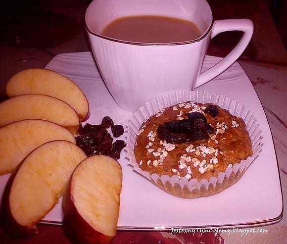 Pełnoziarniste muffinki z rodzynkami i stewią