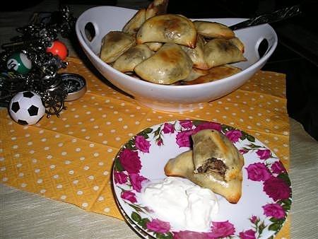 Pieczone pierogi z kurkami