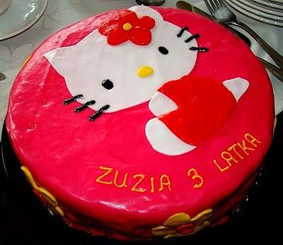 Tort dla mojej królewnej na urodziny z hello kitty