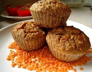 Muffinki z czerwonej soczewicy