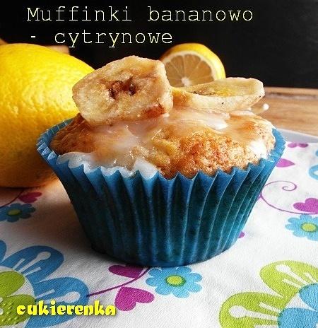 Muffinki bananowo-cytrynowe z lukrem